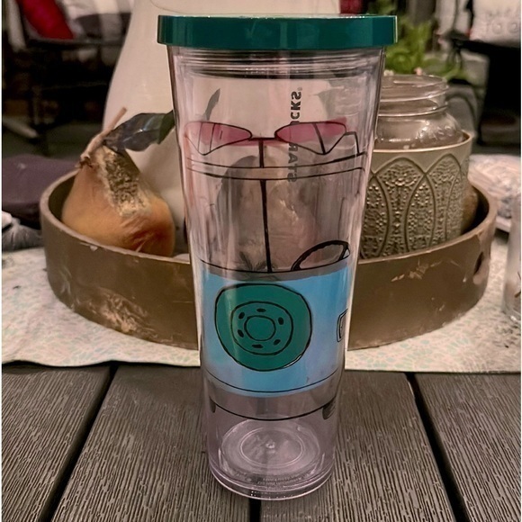 💥RARE💥 STARBUCKS tumbler 24 oz. van with surfboards and a palm tree 2014 - Picture 1 of 16